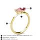 4 - Esther Emerald Shape Morganite & Heart Shape Pink Tourmaline 2 Stone Duo Ring 