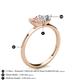 4 - Esther GIA Certified Heart Shape Diamond & Emerald Shape Morganite 2 Stone Duo Ring 