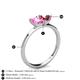 4 - Esther Emerald Shape Pink Sapphire & Heart Shape Pink Tourmaline 2 Stone Duo Ring 