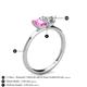 4 - Esther Emerald Shape Pink Sapphire & Heart Shape Forever One Moissanite 2 Stone Duo Ring 