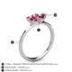 4 - Esther Emerald & Heart Shape Pink Tourmaline 2 Stone Duo Ring 