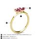 4 - Esther Emerald & Heart Shape Pink Tourmaline 2 Stone Duo Ring 