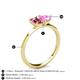 4 - Esther Emerald Shape Pink Tourmaline & Heart Shape Pink Sapphire 2 Stone Duo Ring 