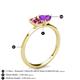 4 - Esther Emerald Shape Pink Tourmaline & Heart Shape Amethyst 2 Stone Duo Ring 