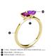 4 - Esther Emerald Shape Rhodolite Garnet & Heart Shape Amethyst 2 Stone Duo Ring 