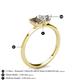 4 - Esther Emerald Shape Smoky Quartz & Heart Shape Forever One Moissanite 2 Stone Duo Ring 