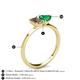 4 - Esther Emerald Shape Smoky Quartz & Heart Shape Lab Created Emerald 2 Stone Duo Ring 