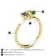 4 - Esther Emerald Shape Smoky Quartz & Heart Shape Peridot 2 Stone Duo Ring 