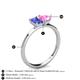 4 - Esther Emerald Shape Tanzanite & Heart Shape Pink Sapphire 2 Stone Duo Ring 