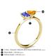 4 - Esther Emerald Shape Tanzanite & Heart Shape Citrine 2 Stone Duo Ring 