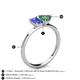 4 - Esther Emerald Shape Tanzanite & Heart Shape Lab Created Alexandrite 2 Stone Duo Ring 