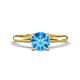 1 - Elodie 6.50 mm Round Blue Topaz Solitaire Engagement Ring 