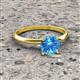 3 - Elodie 6.50 mm Round Blue Topaz Solitaire Engagement Ring 