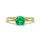 1 - Elodie 6.00 mm Round Emerald Solitaire Engagement Ring 
