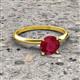 3 - Elodie 6.00 mm Round Ruby Solitaire Engagement Ring 