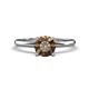 1 - Elodie 6.50 mm Round Smoky Quartz Solitaire Engagement Ring 