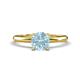 1 - Elodie 6.50 mm Round Aquamarine Solitaire Engagement Ring 