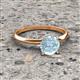 3 - Elodie 6.50 mm Round Aquamarine Solitaire Engagement Ring 