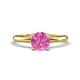 1 - Elodie 6.00 mm Round Lab Created Pink Sapphire Solitaire Engagement Ring 