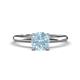 1 - Elodie 6.50 mm Round Aquamarine Solitaire Engagement Ring 