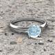 3 - Elodie 6.50 mm Round Aquamarine Solitaire Engagement Ring 