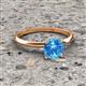 3 - Elodie 6.50 mm Round Blue Topaz Solitaire Engagement Ring 