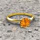 3 - Elodie 6.50 mm Round Citrine Solitaire Engagement Ring 