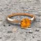 3 - Elodie 6.50 mm Round Citrine Solitaire Engagement Ring 