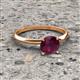 3 - Elodie 6.50 mm Round Rhodolite Garnet Solitaire Engagement Ring 