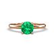 1 - Elodie 6.00 mm Round Emerald Solitaire Engagement Ring 