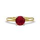 1 - Elodie 6.00 mm Round Ruby Solitaire Engagement Ring 