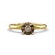 1 - Elodie 6.50 mm Round Smoky Quartz Solitaire Engagement Ring 