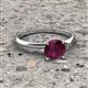 3 - Elodie 6.50 mm Round Rhodolite Garnet Solitaire Engagement Ring 