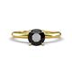 1 - Elodie 6.50 mm Round Black Diamond Solitaire Engagement Ring 