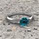 3 - Elodie 6.00 mm Round Blue Diamond Solitaire Engagement Ring 