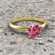 3 - Elodie 6.50 mm Round Pink Tourmaline Solitaire Engagement Ring 
