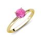 4 - Elodie 6.00 mm Round Lab Created Pink Sapphire Solitaire Engagement Ring 