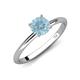 4 - Elodie 6.50 mm Round Aquamarine Solitaire Engagement Ring 