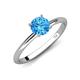 4 - Elodie 6.50 mm Round Blue Topaz Solitaire Engagement Ring 