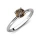 4 - Elodie 6.50 mm Round Smoky Quartz Solitaire Engagement Ring 