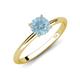 4 - Elodie 6.50 mm Round Aquamarine Solitaire Engagement Ring 