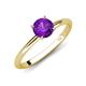 4 - Elodie 6.50 mm Round Amethyst Solitaire Engagement Ring 