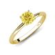 4 - Elodie 6.00 mm Round Lab Created Yellow Sapphire Solitaire Engagement Ring 