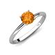 4 - Elodie 6.50 mm Round Citrine Solitaire Engagement Ring 