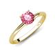4 - Elodie 6.50 mm Round Pink Tourmaline Solitaire Engagement Ring 