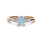 1 - Honora 9x7 mm Oval Shape Aquamarine and Pear Shape Diamond Three Stone Engagement Ring 