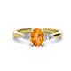 1 - Honora 9x7 mm Oval Shape Citrine and Pear Shape Diamond Three Stone Engagement Ring 