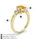 4 - Honora 9x7 mm Oval Shape Citrine and Pear Shape Diamond Three Stone Engagement Ring 