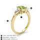 4 - Honora 9x7 mm Oval Shape Peridot and Pear Shape Diamond Three Stone Engagement Ring 