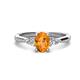 1 - Honora 9x7 mm Oval Shape Citrine and Pear Shape Diamond Three Stone Engagement Ring 